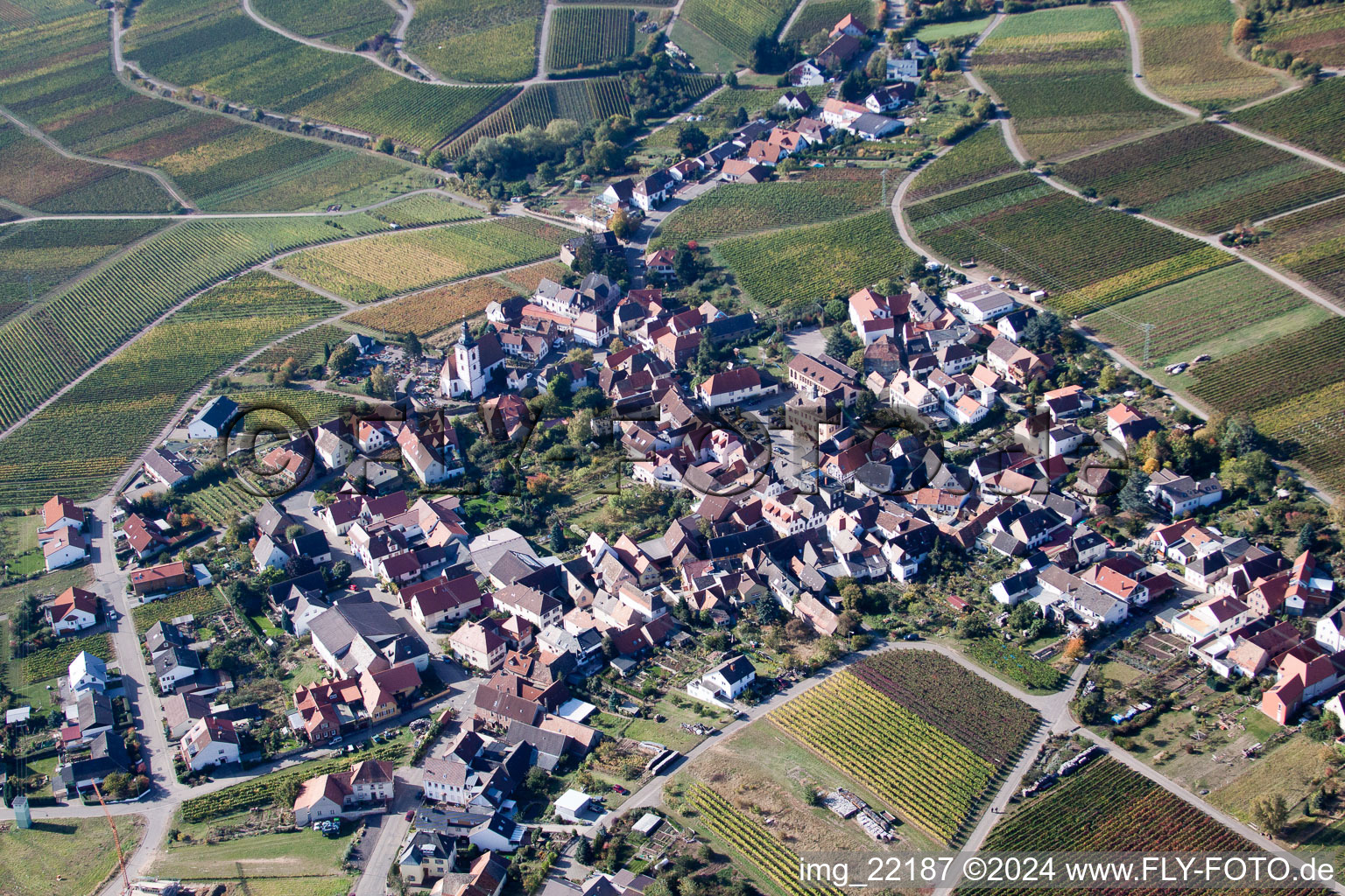 Weyher in der Pfalz in the state Rhineland-Palatinate, Germany from the drone perspective