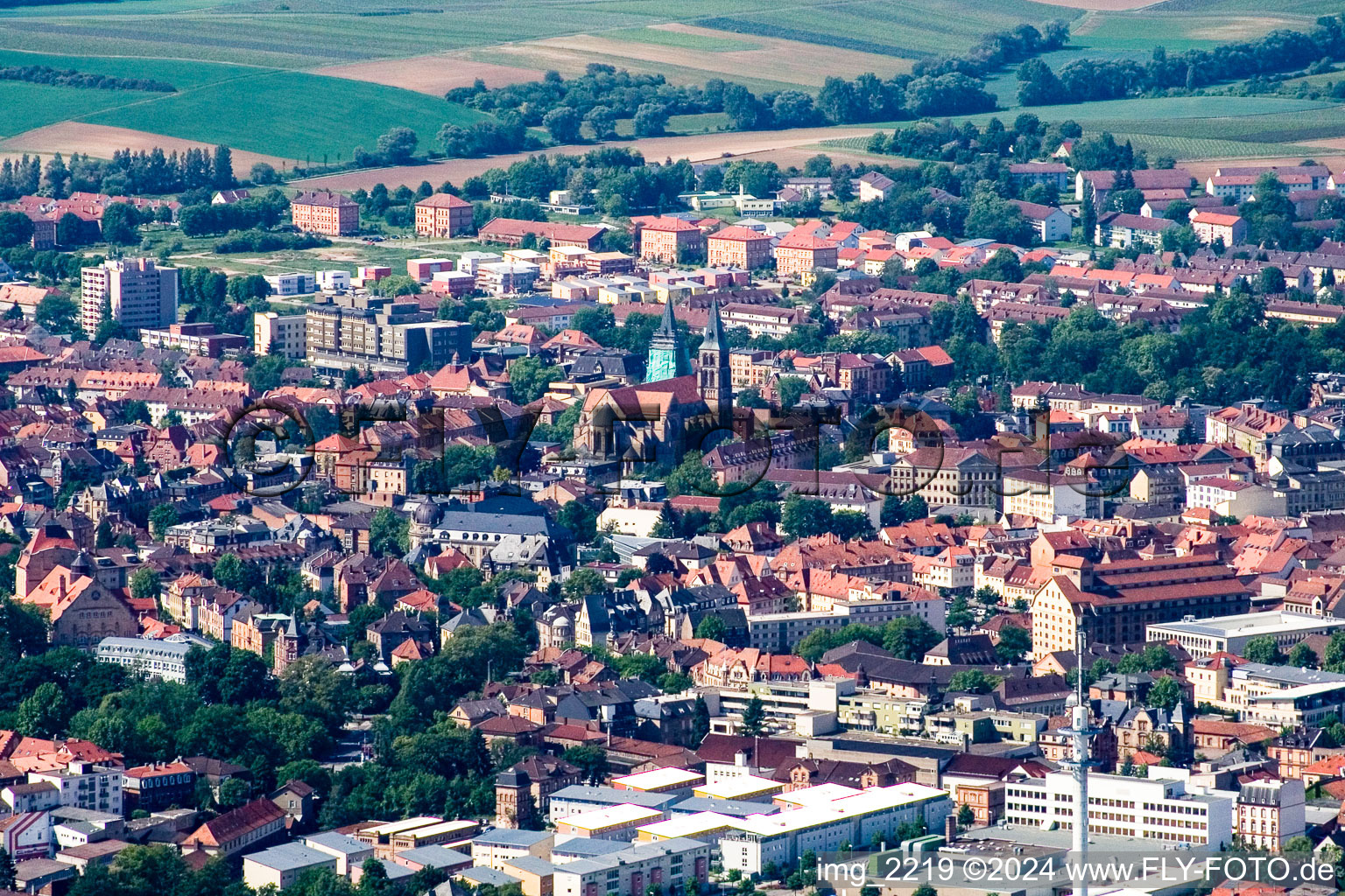 Oblique view of Landau in der Pfalz in the state Rhineland-Palatinate, Germany