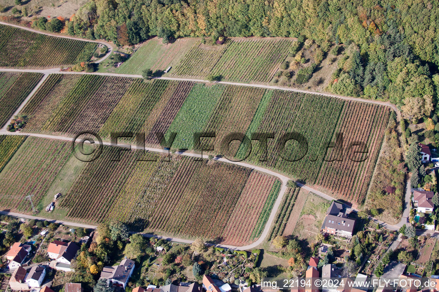 Drone recording of Weyher in der Pfalz in the state Rhineland-Palatinate, Germany