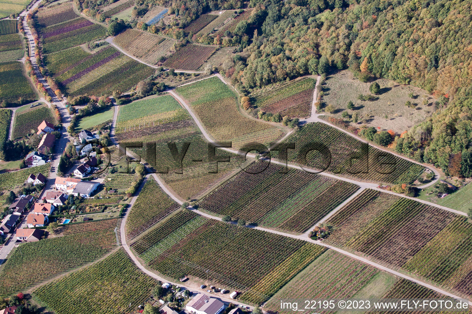 Drone image of Weyher in der Pfalz in the state Rhineland-Palatinate, Germany
