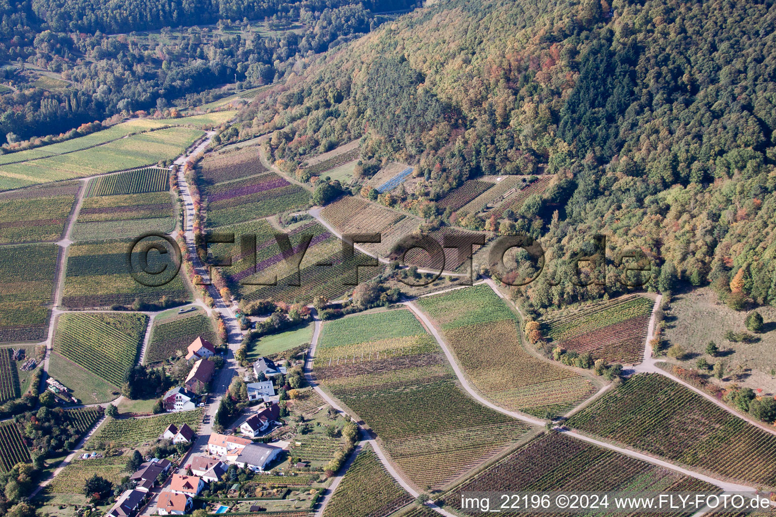 Weyher in der Pfalz in the state Rhineland-Palatinate, Germany seen from above