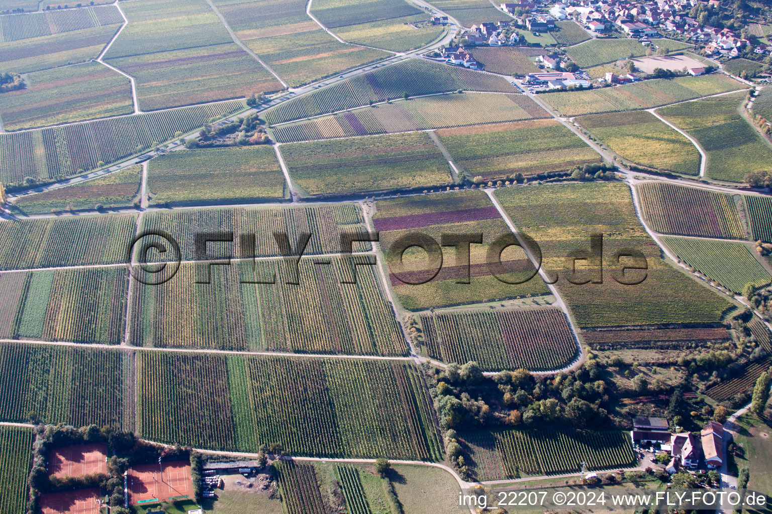 Burrweiler in the state Rhineland-Palatinate, Germany out of the air