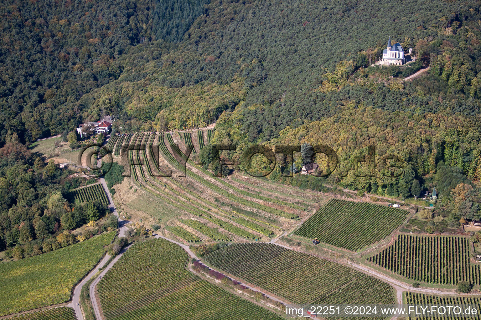 Churches building the chapel St. Anna Kapelle auf dem Annaberg in Burrweiler in the state Rhineland-Palatinate