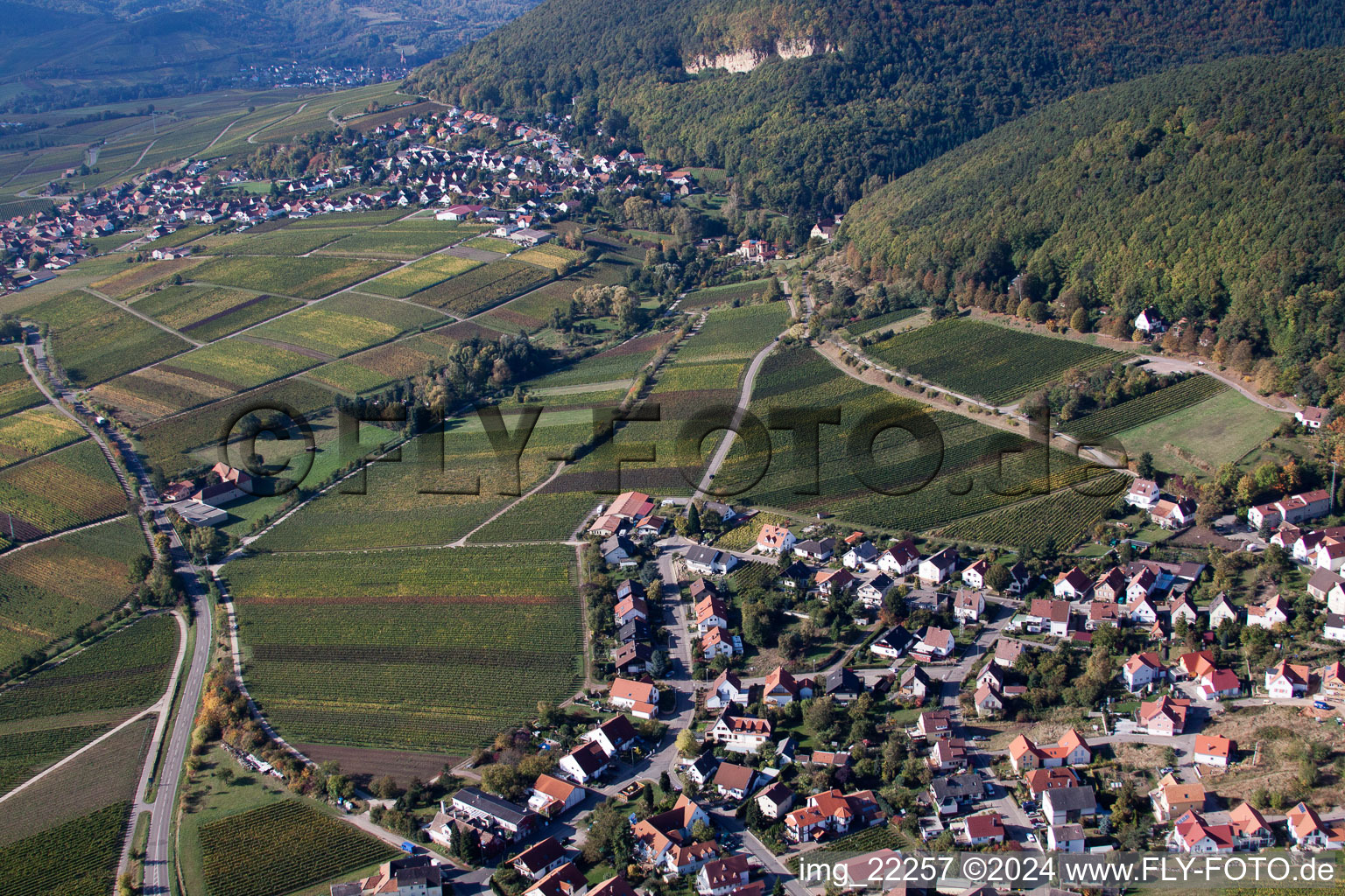 Gleisweiler in the state Rhineland-Palatinate, Germany out of the air