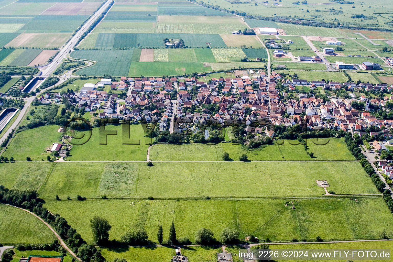 District Dammheim in Landau in der Pfalz in the state Rhineland-Palatinate, Germany from the drone perspective