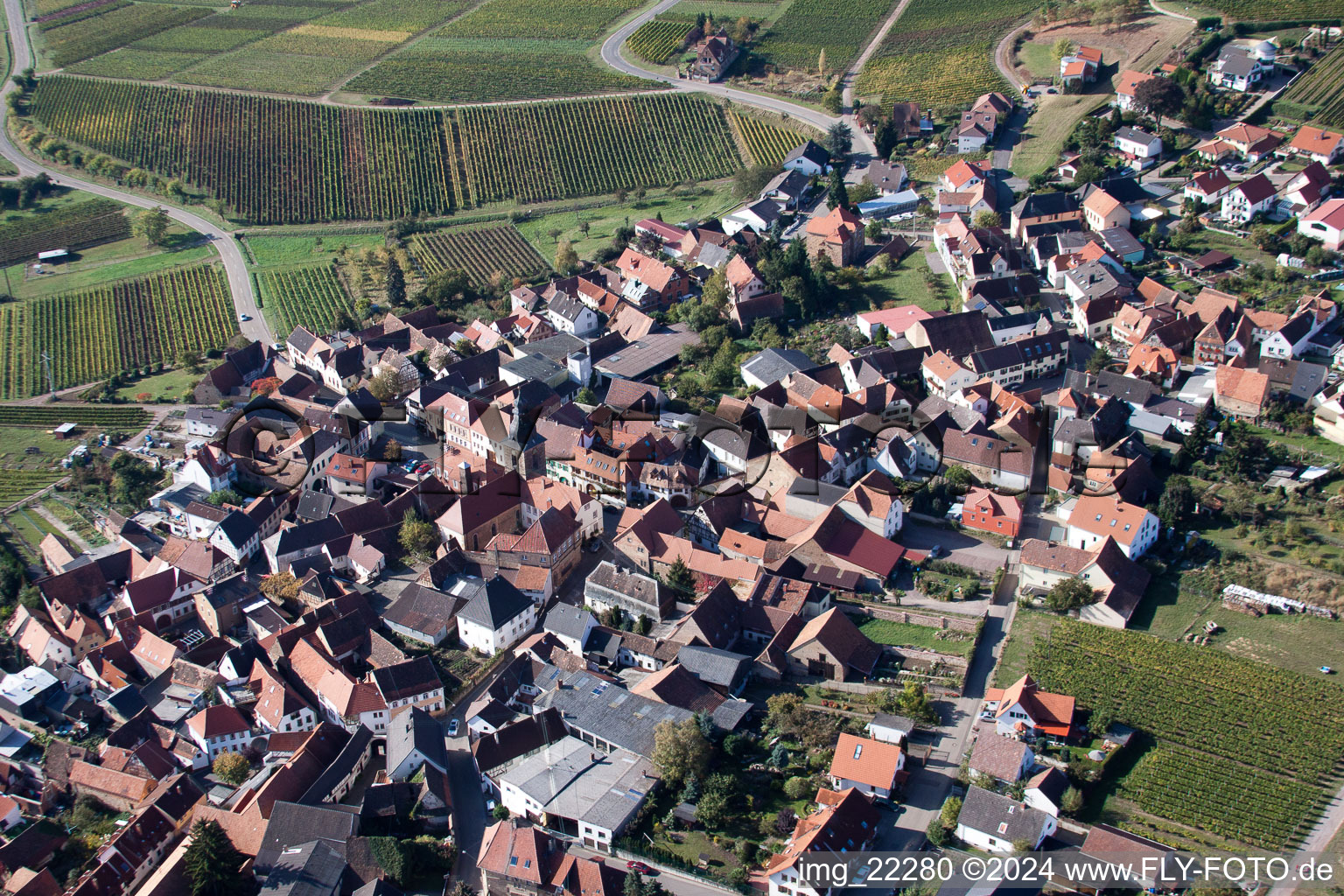 Aerial photograpy of Frankweiler in the state Rhineland-Palatinate, Germany