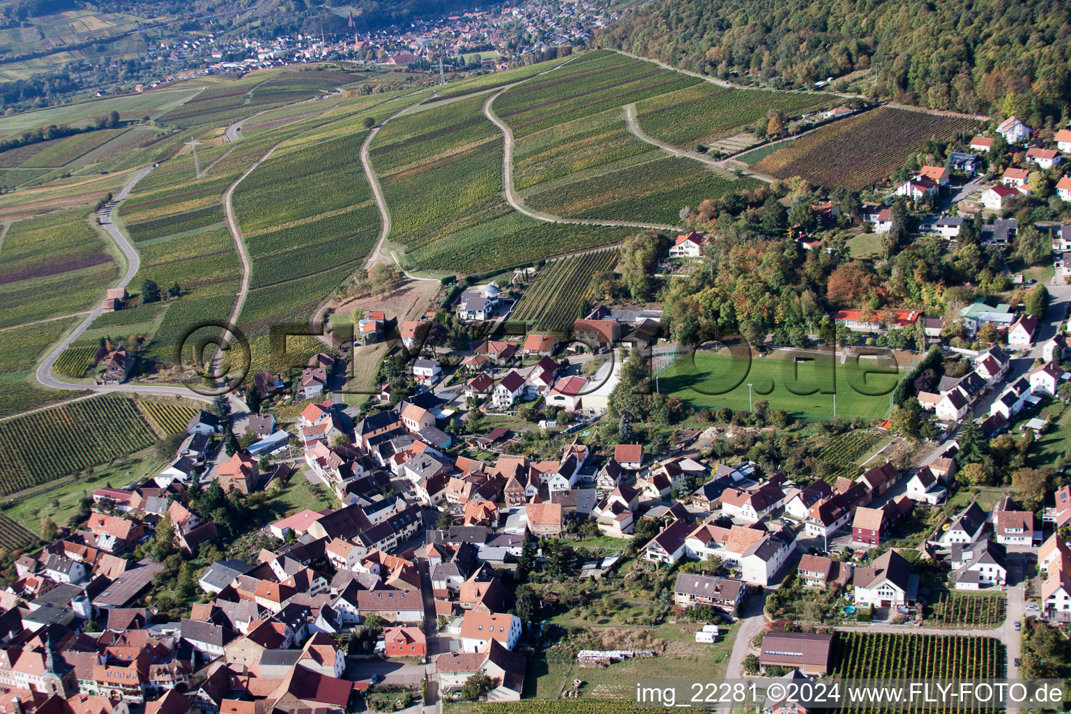 Aerial photograpy of Frankweiler in the state Rhineland-Palatinate, Germany