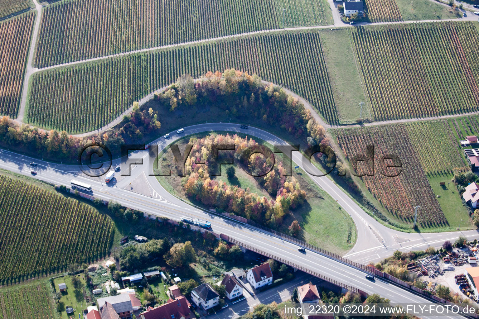 Siebeldingen in the state Rhineland-Palatinate, Germany from the drone perspective