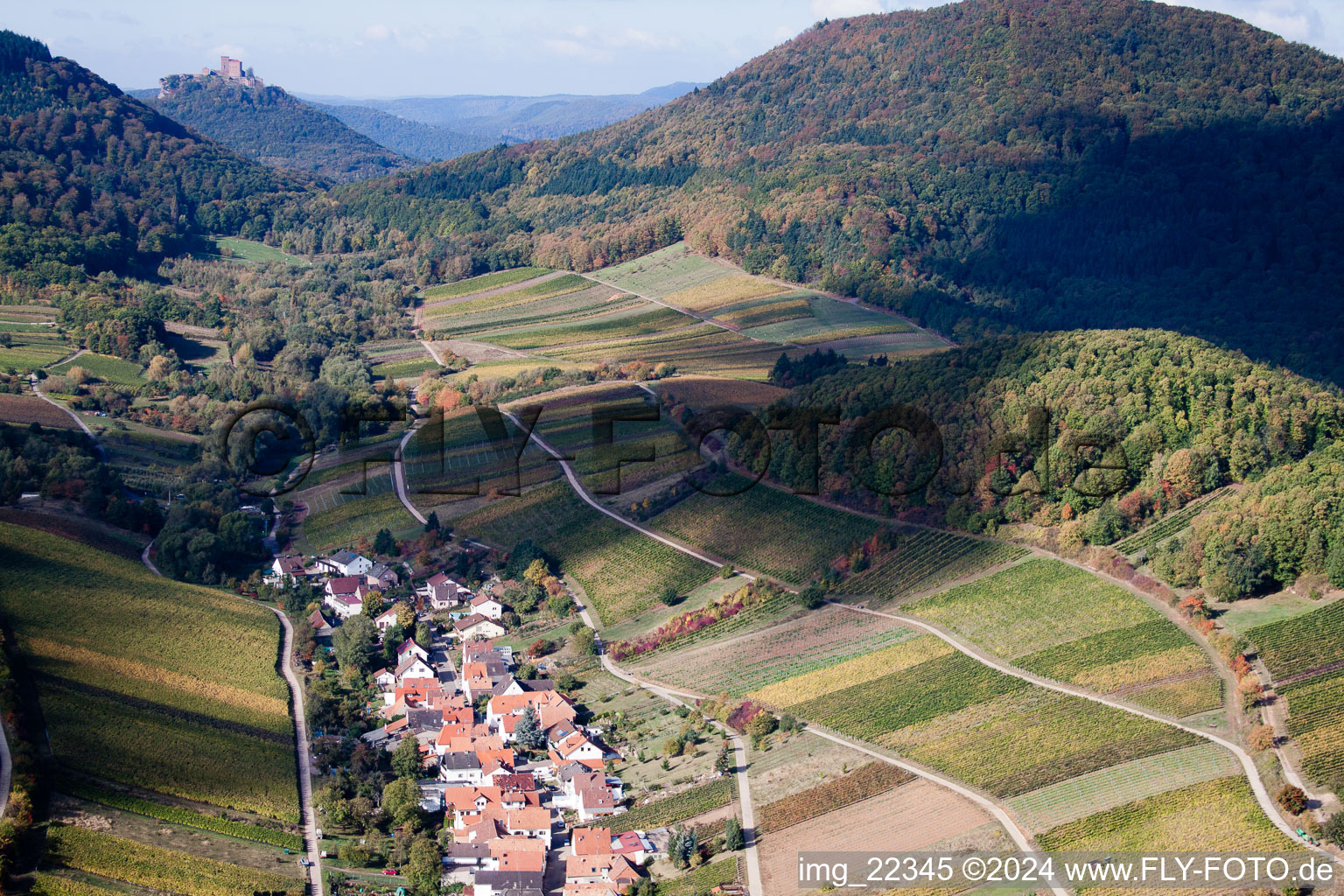 Ranschbach in the state Rhineland-Palatinate, Germany seen from above