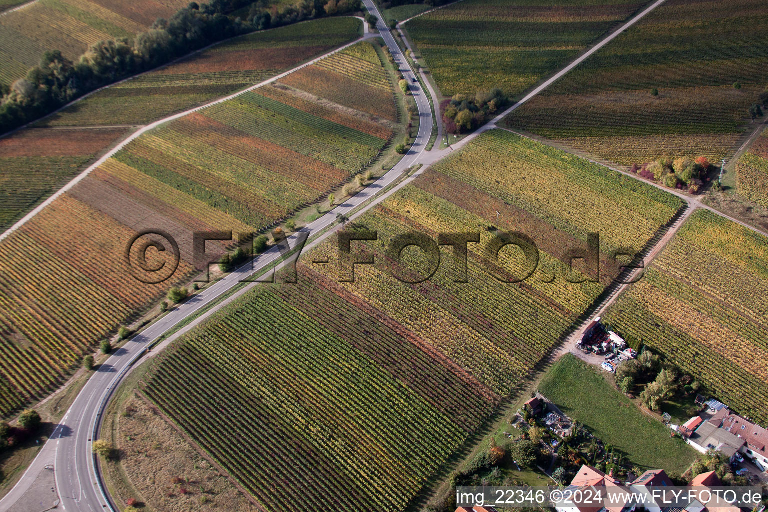 Ranschbach in the state Rhineland-Palatinate, Germany from the plane