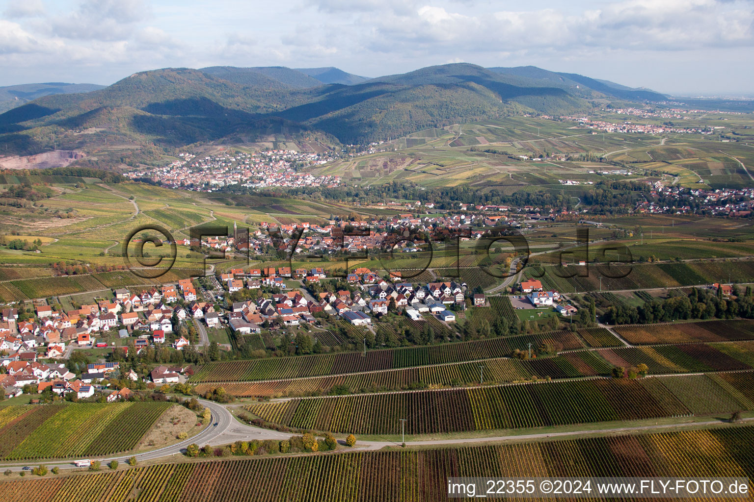 Ranschbach in the state Rhineland-Palatinate, Germany seen from a drone