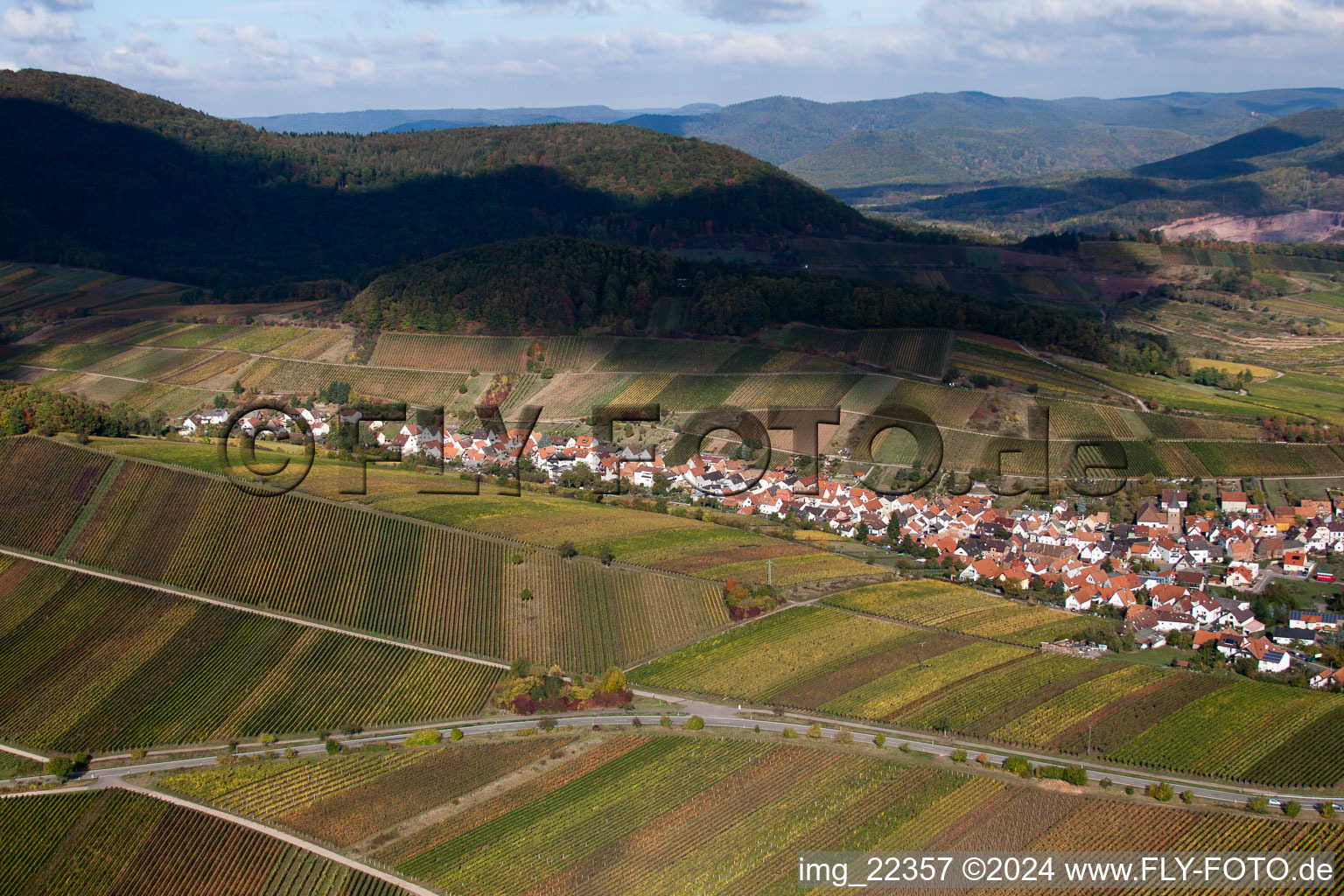 Aerial photograpy of Ranschbach in the state Rhineland-Palatinate, Germany