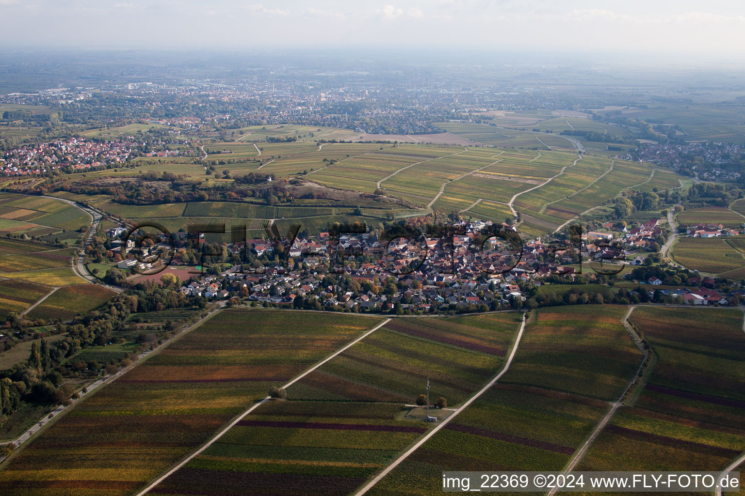 Ilbesheim bei Landau in der Pfalz in the state Rhineland-Palatinate, Germany viewn from the air