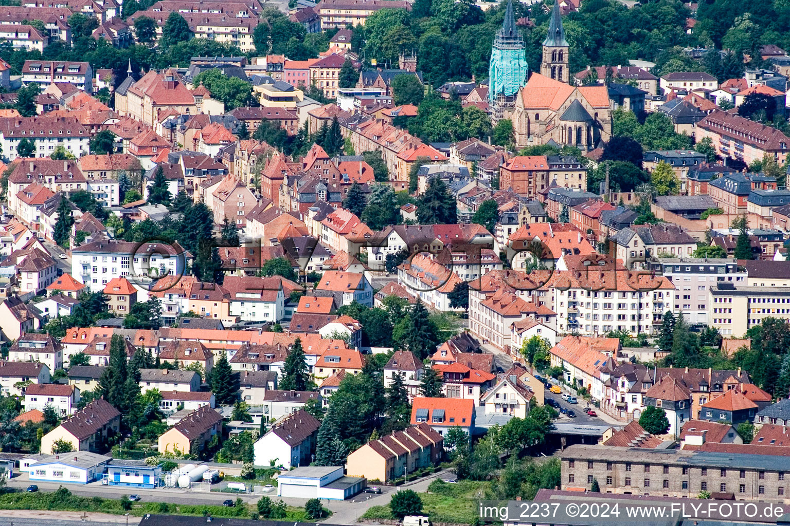 From the east in Landau in der Pfalz in the state Rhineland-Palatinate, Germany