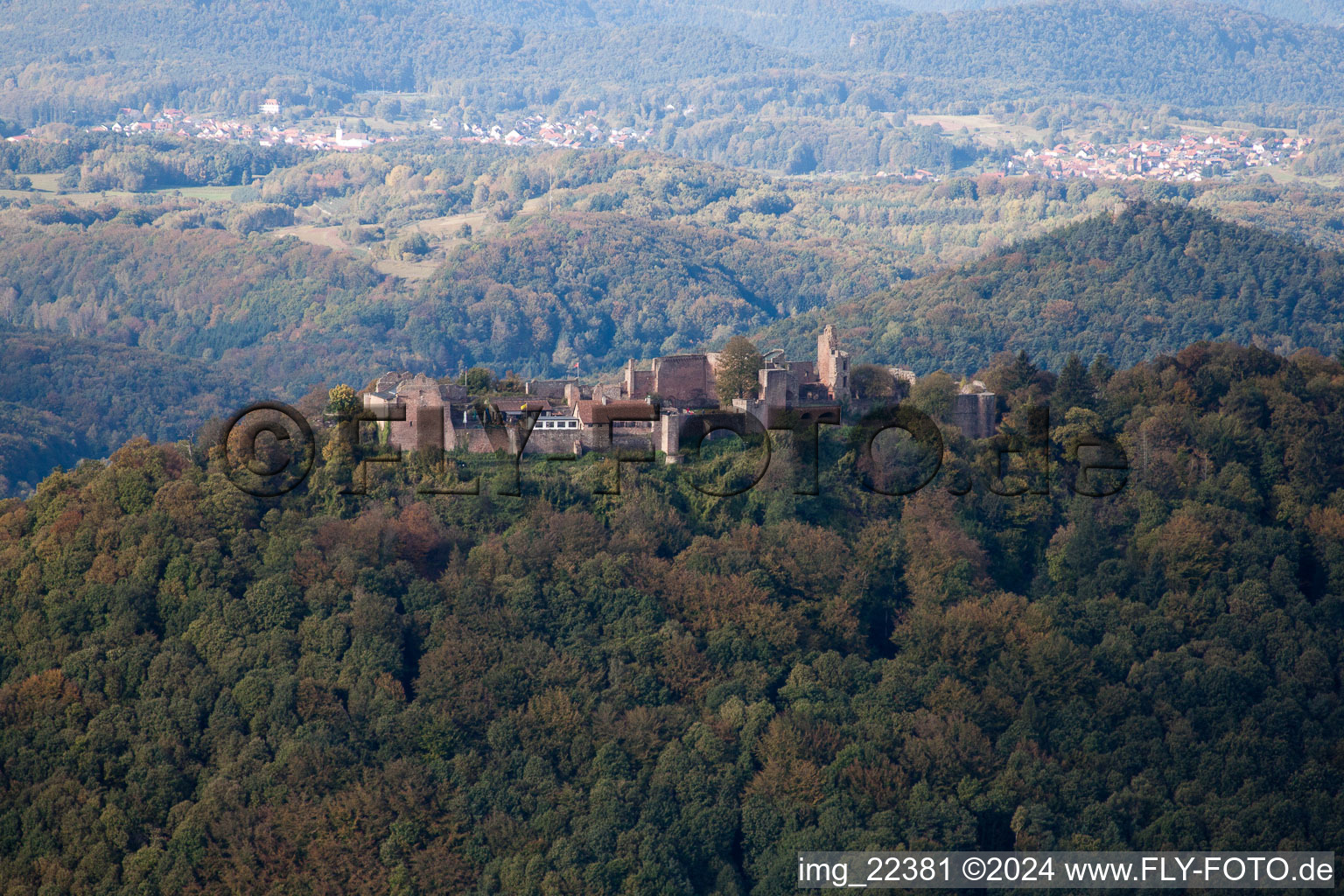 Eschbach in the state Rhineland-Palatinate, Germany from the plane