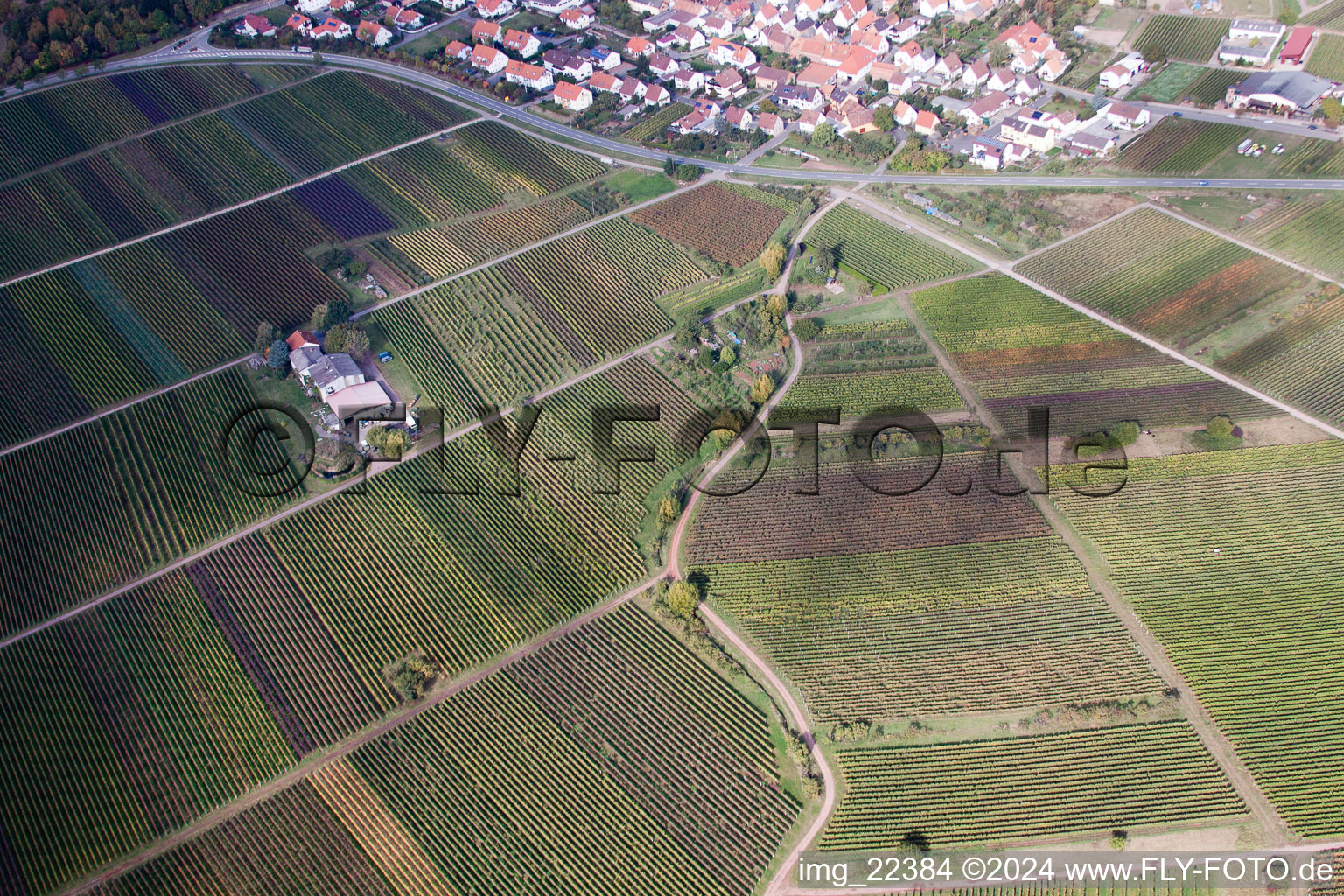 Eschbach in the state Rhineland-Palatinate, Germany viewn from the air