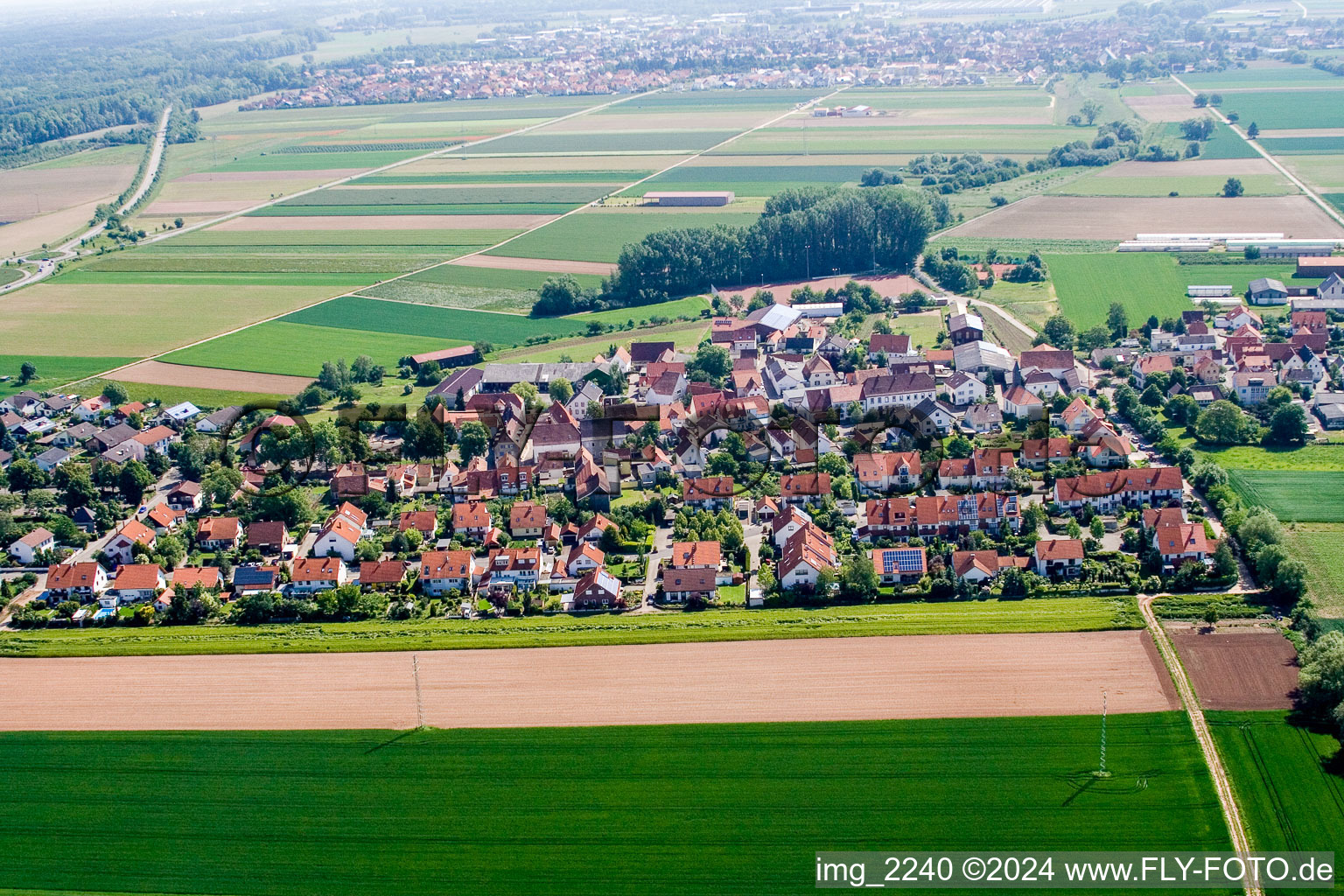 Drone recording of District Mörlheim in Landau in der Pfalz in the state Rhineland-Palatinate, Germany