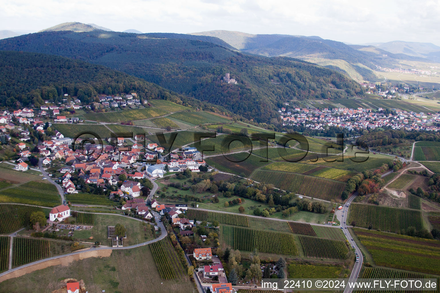 Aerial photograpy of District Gleiszellen in Gleiszellen-Gleishorbach in the state Rhineland-Palatinate, Germany