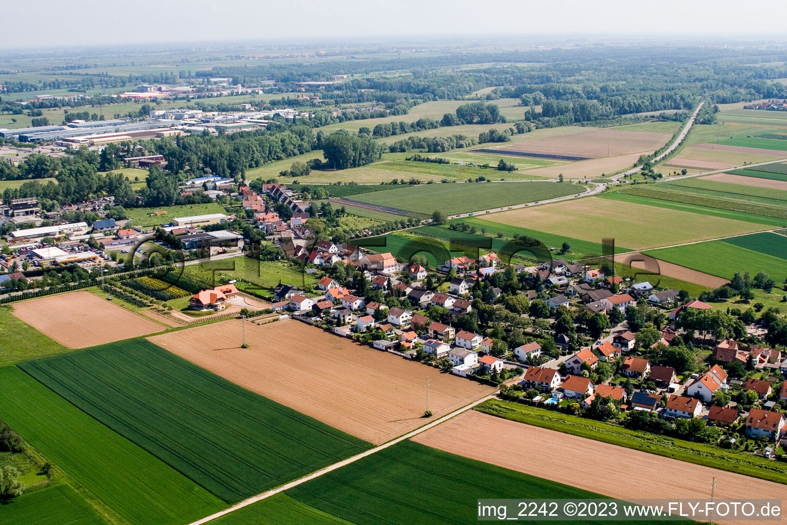 Drone recording of District Mörlheim in Landau in der Pfalz in the state Rhineland-Palatinate, Germany