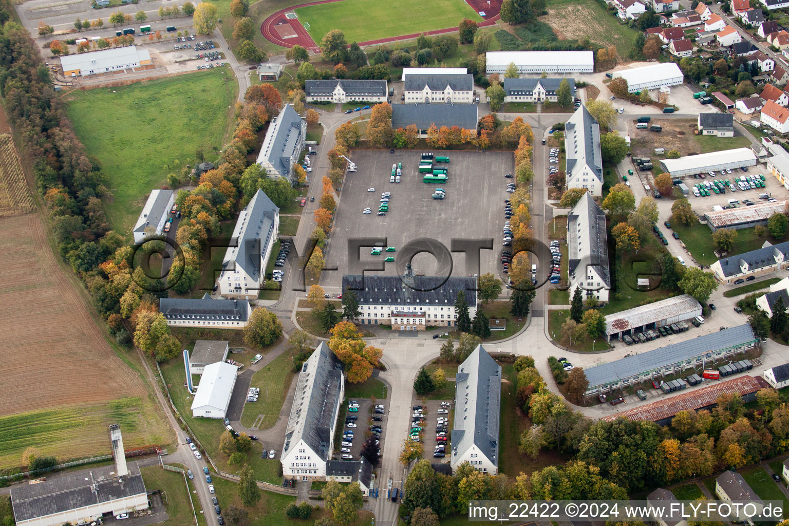 Aerial photograpy of Bad Bergzabern in the state Rhineland-Palatinate, Germany