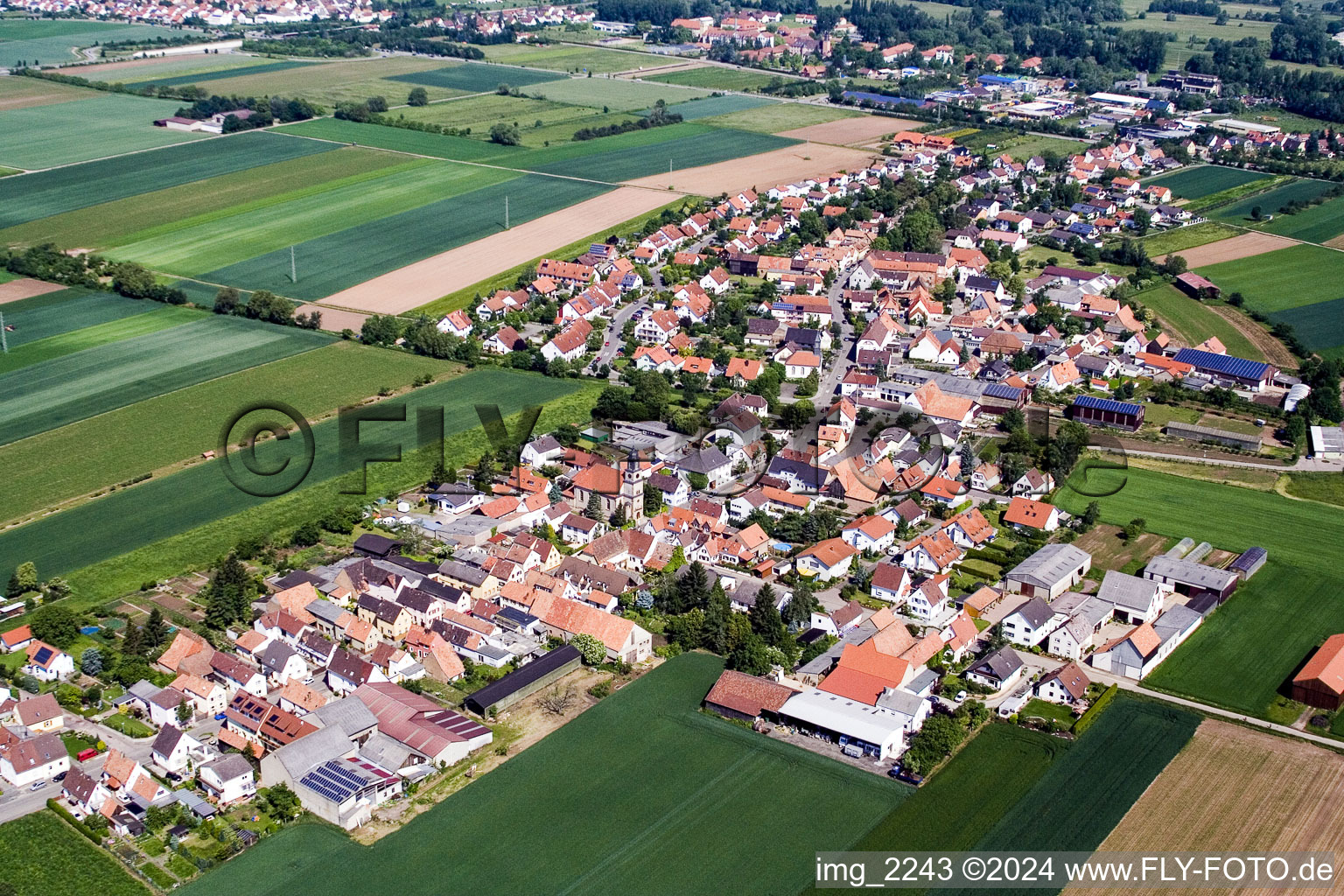 District Mörlheim in Landau in der Pfalz in the state Rhineland-Palatinate, Germany from a drone