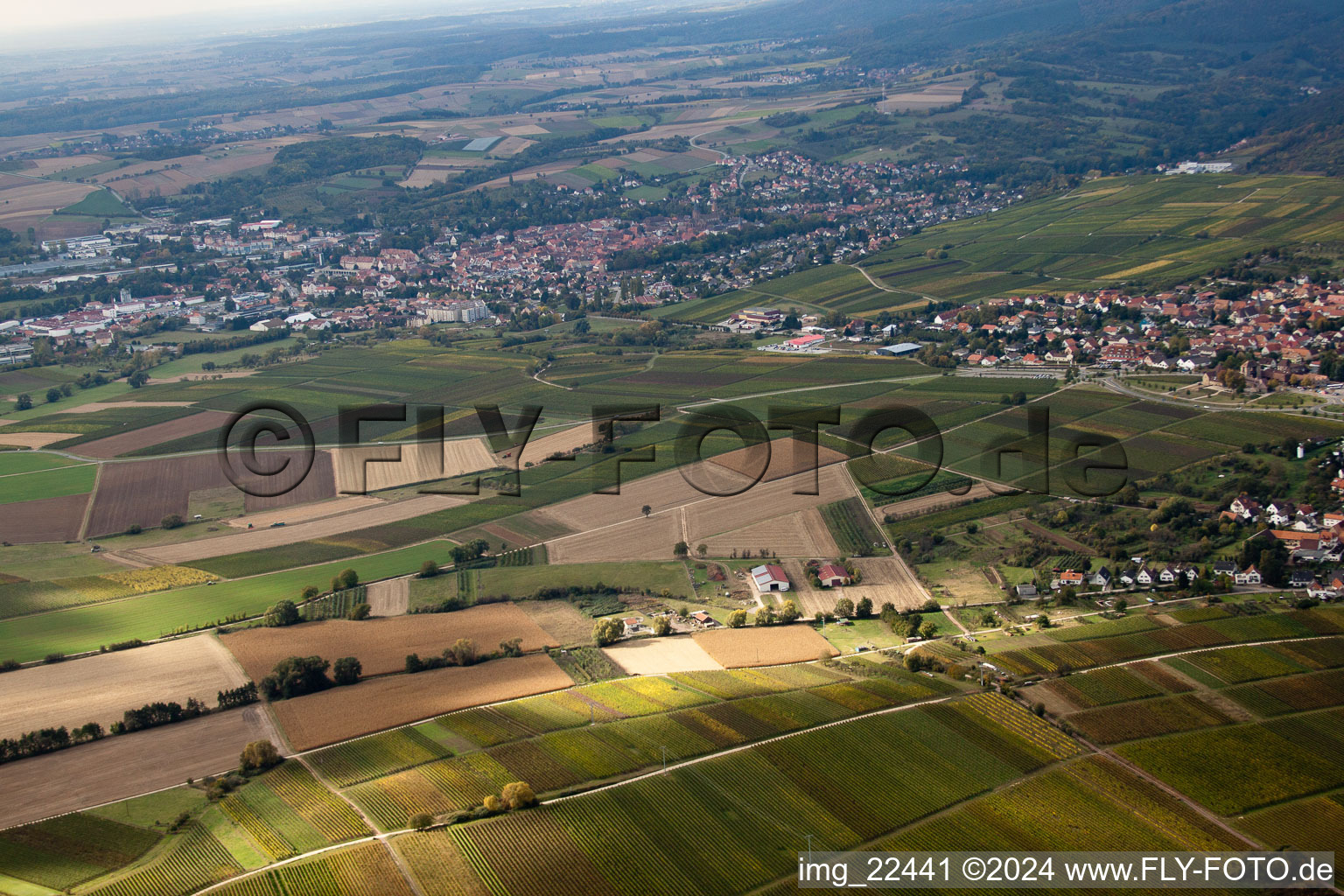 Bird's eye view of Wissembourg in the state Bas-Rhin, France