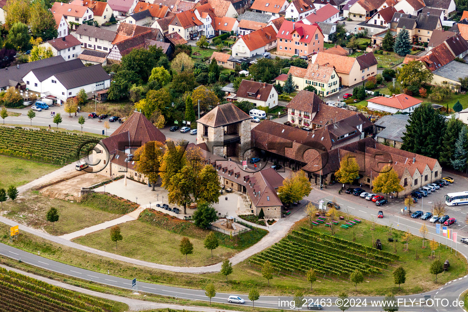 District Schweigen in Schweigen-Rechtenbach in the state Rhineland-Palatinate, Germany out of the air