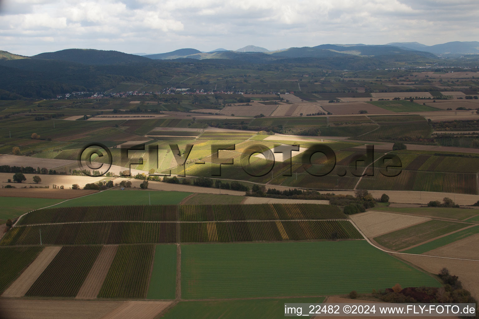 From the southeast in Oberotterbach in the state Rhineland-Palatinate, Germany