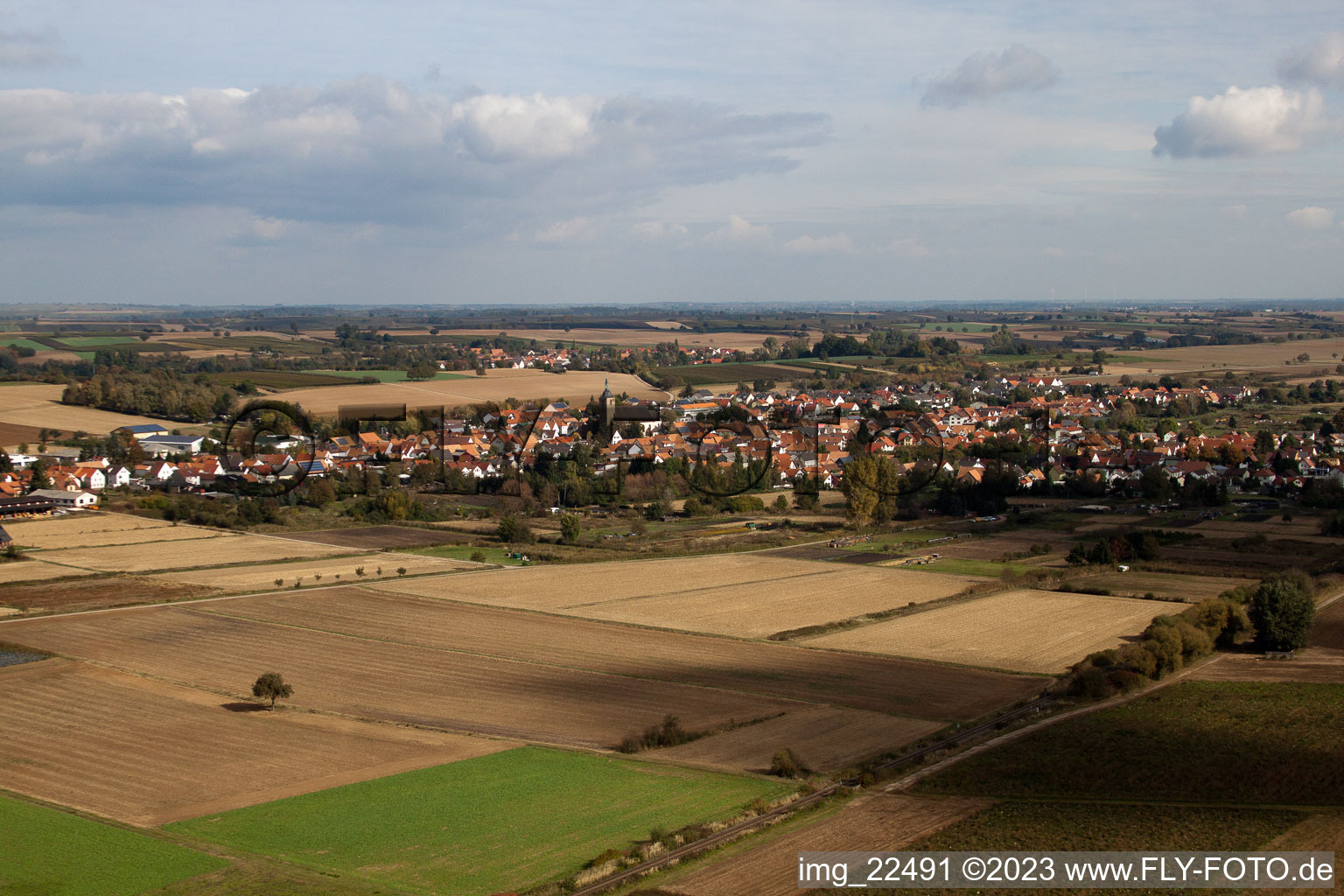 Drone recording of Kapsweyer in the state Rhineland-Palatinate, Germany