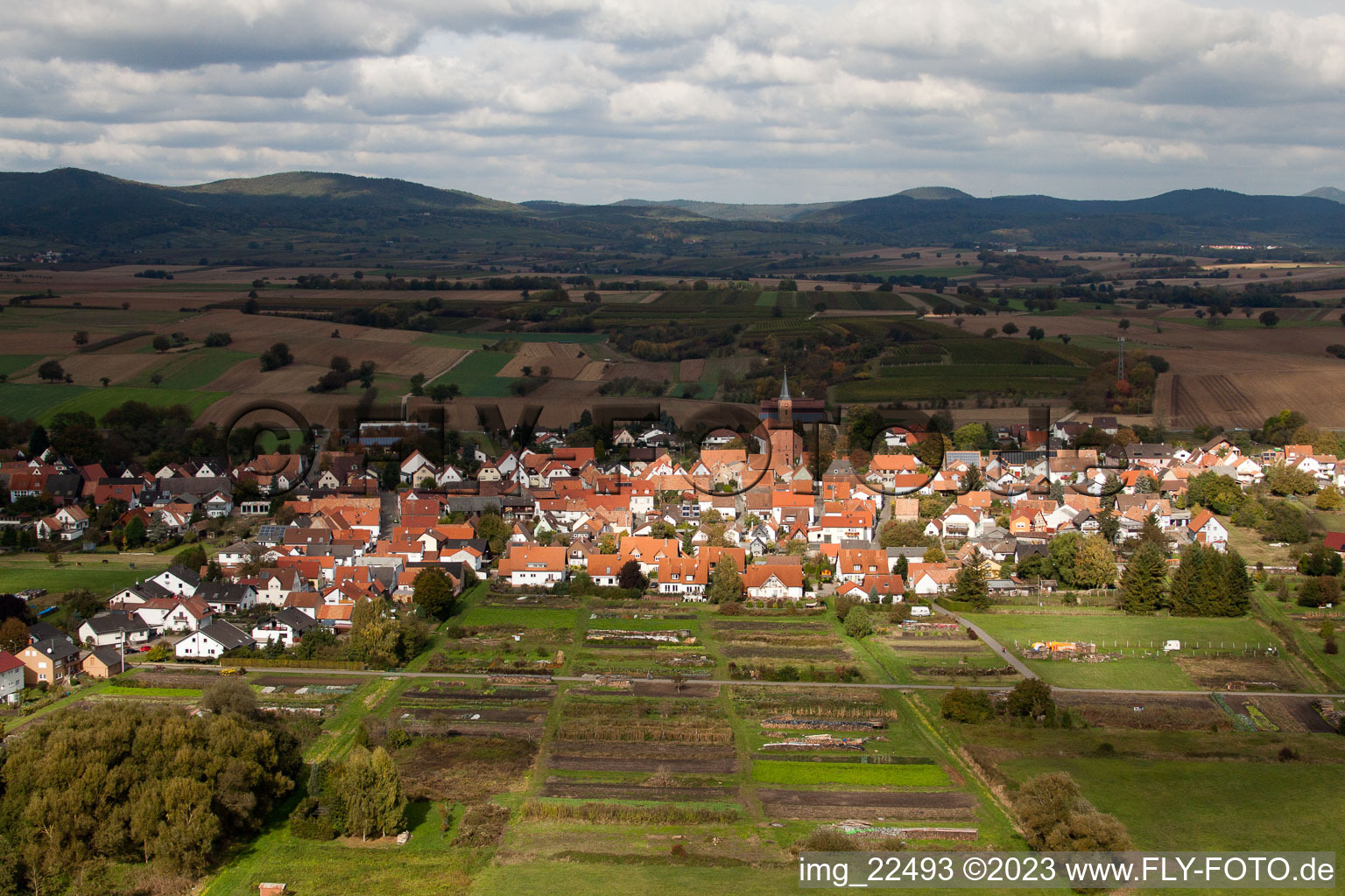 Kapsweyer in the state Rhineland-Palatinate, Germany from the drone perspective