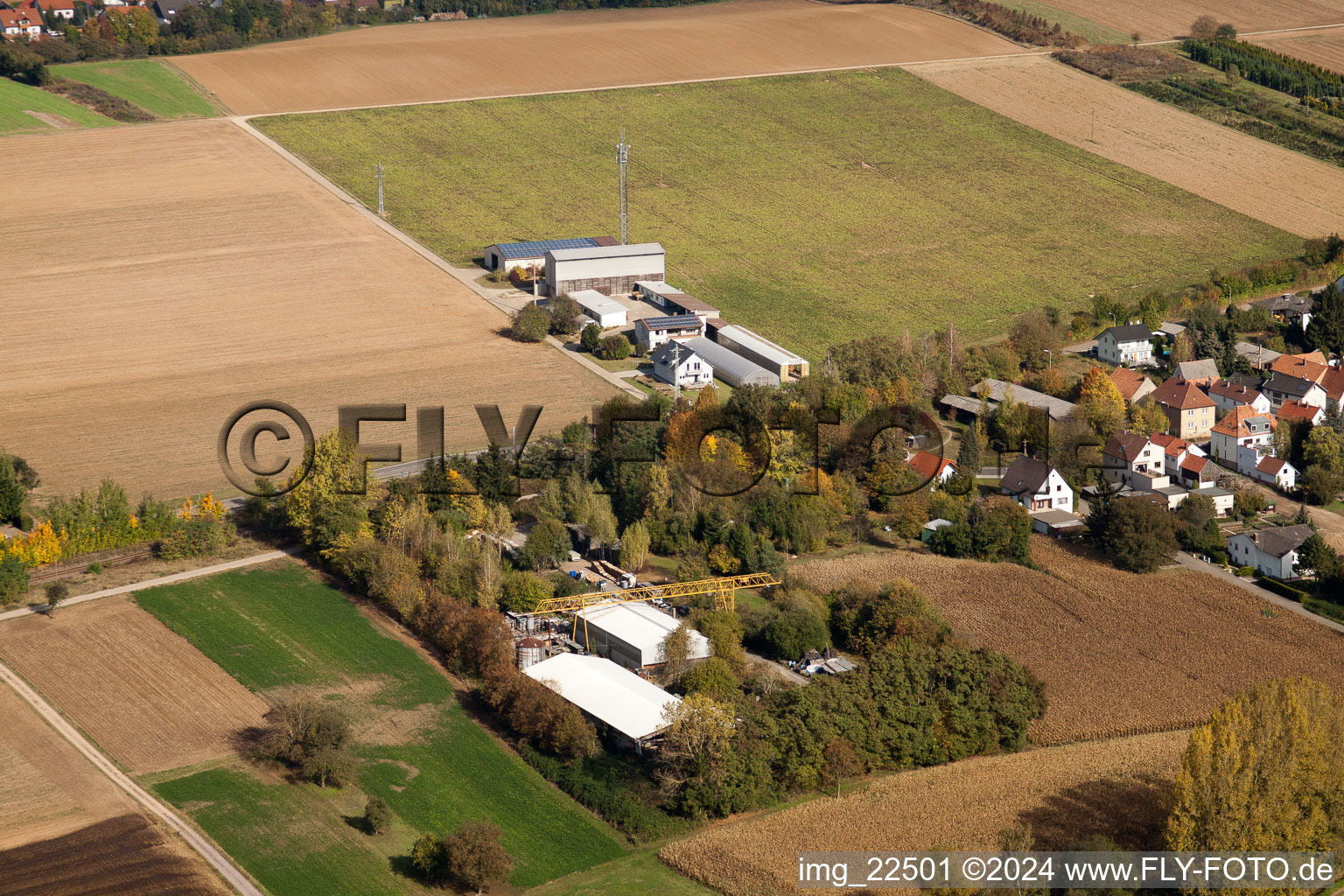 Steinfeld in the state Rhineland-Palatinate, Germany from the plane