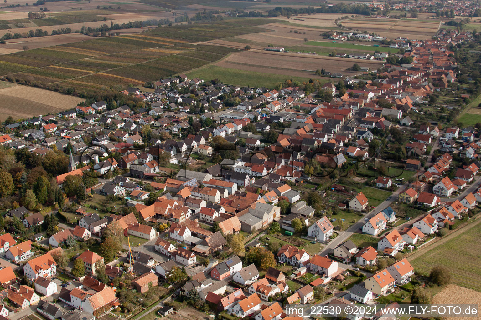 Freckenfeld in the state Rhineland-Palatinate, Germany out of the air