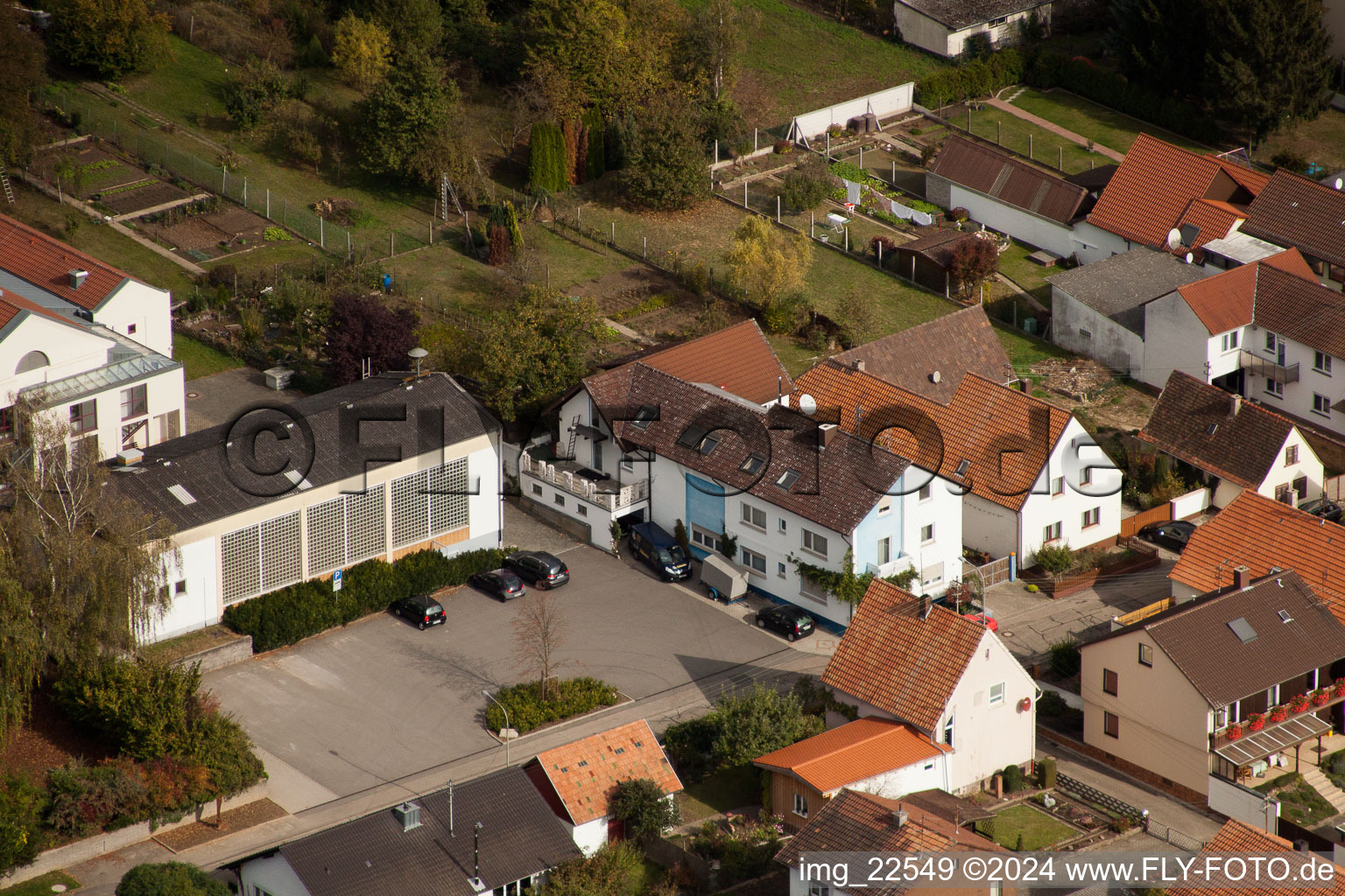 Minfeld in the state Rhineland-Palatinate, Germany seen from a drone