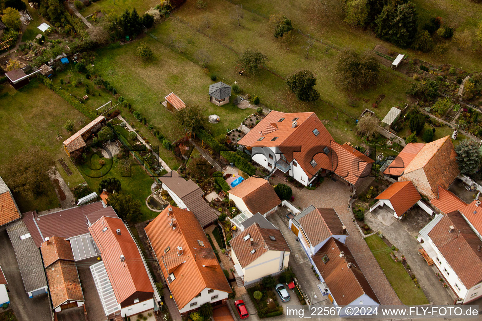 Minfeld in the state Rhineland-Palatinate, Germany out of the air