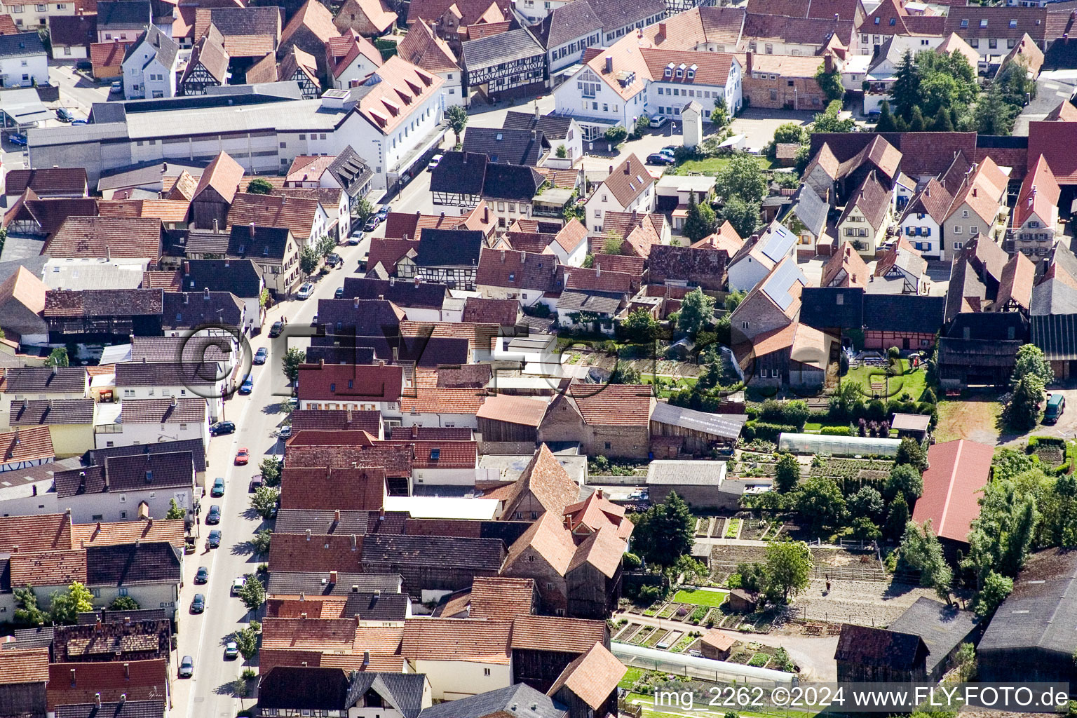 Bird's eye view of District Herxheim in Herxheim bei Landau/Pfalz in the state Rhineland-Palatinate, Germany