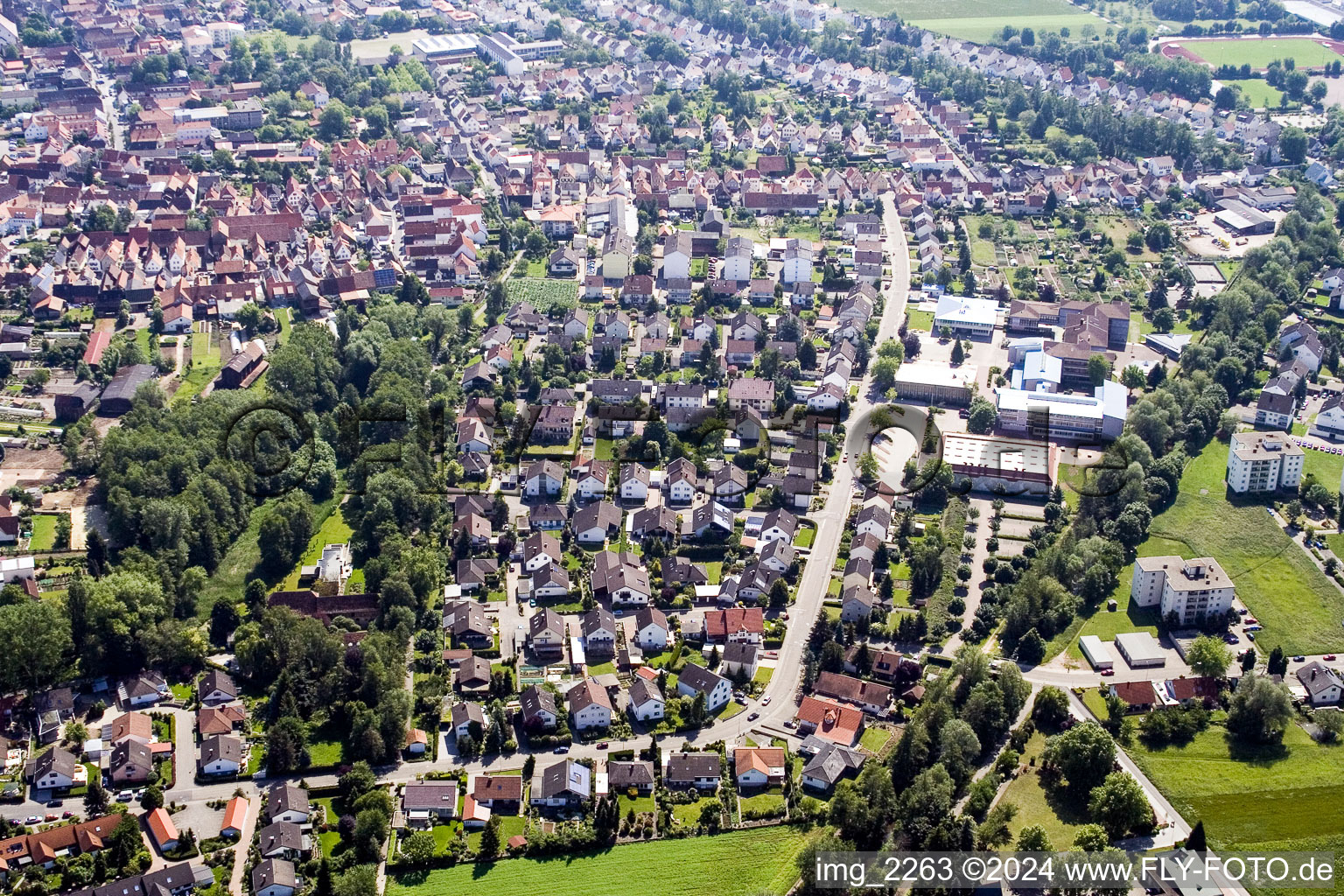 District Herxheim in Herxheim bei Landau in the state Rhineland-Palatinate, Germany viewn from the air