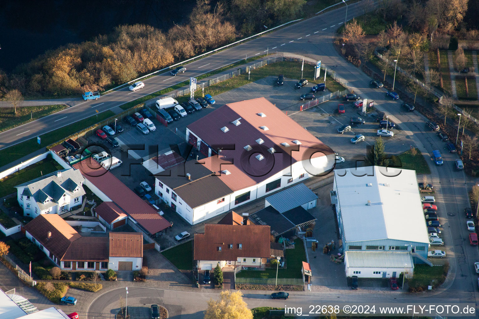 Industrial area N in Wörth am Rhein in the state Rhineland-Palatinate, Germany out of the air