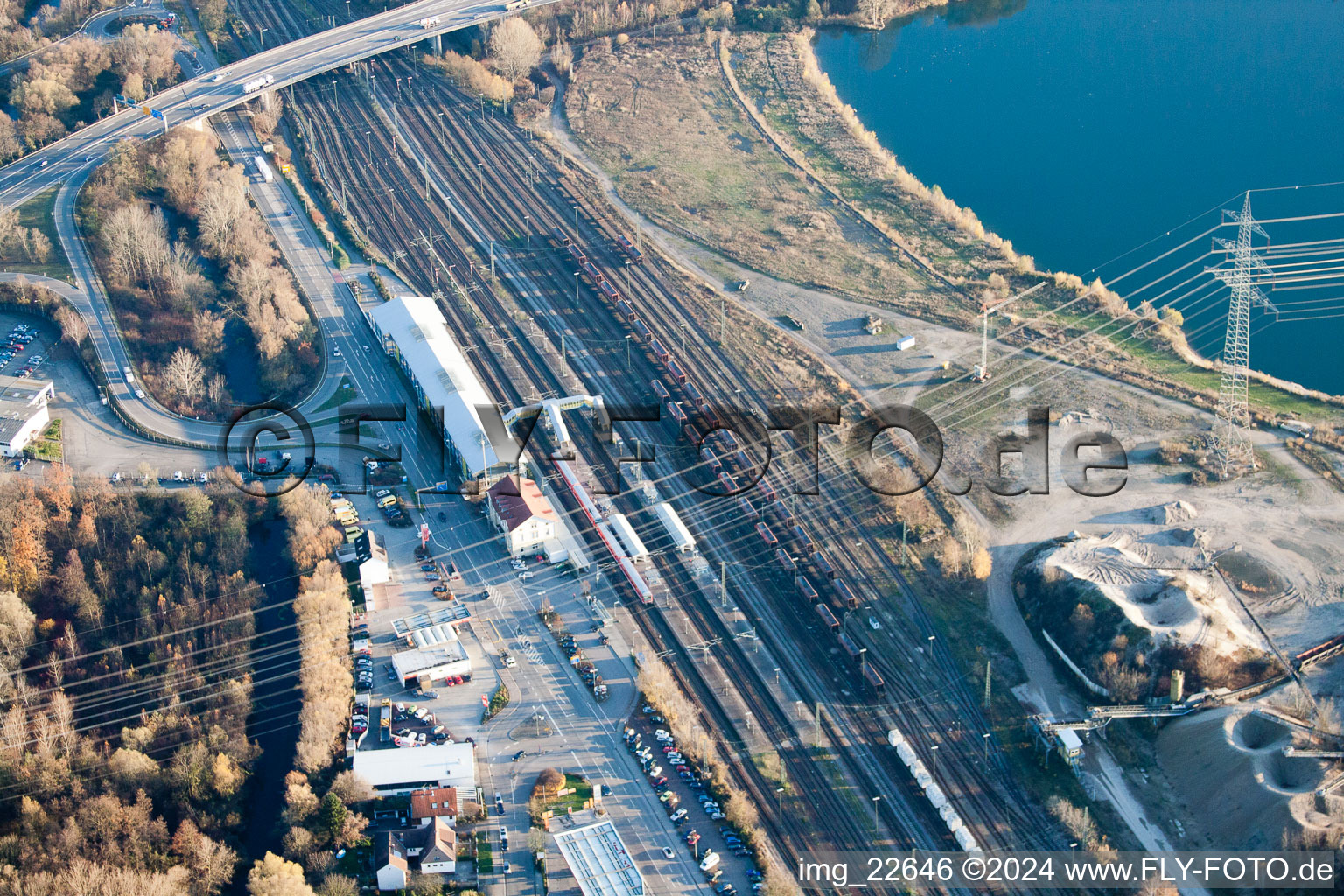 Railroad station in Wörth am Rhein in the state Rhineland-Palatinate, Germany