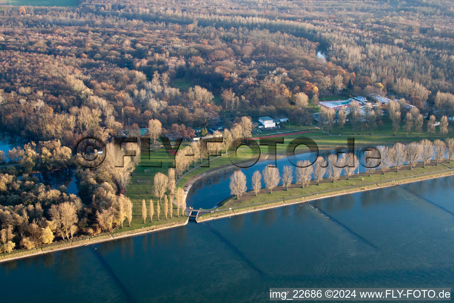 Rappenwörth, Rheinstrandbad in the district Daxlanden in Karlsruhe in the state Baden-Wuerttemberg, Germany