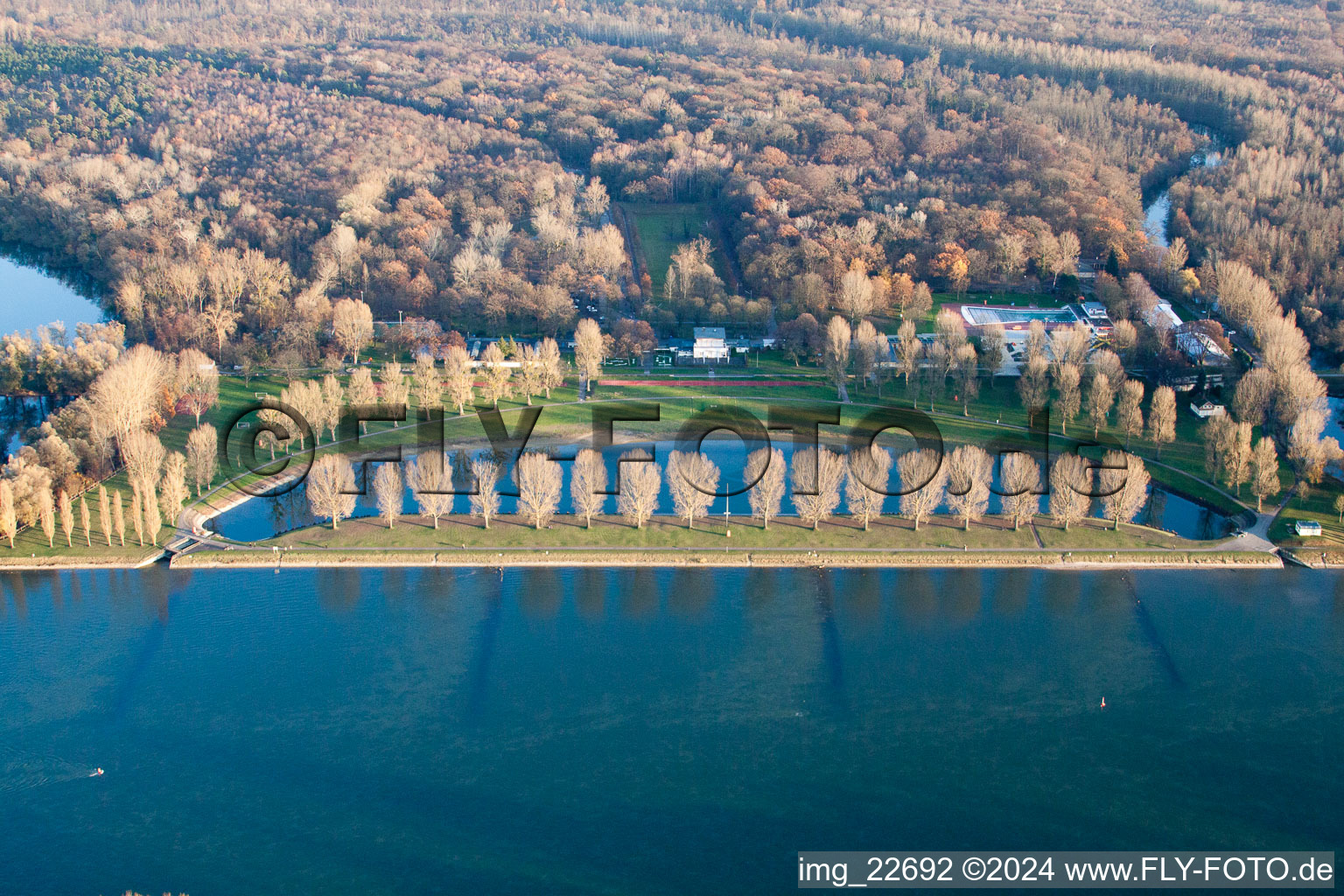 Rappenwörth, Rheinstrandbad in the district Daxlanden in Karlsruhe in the state Baden-Wuerttemberg, Germany