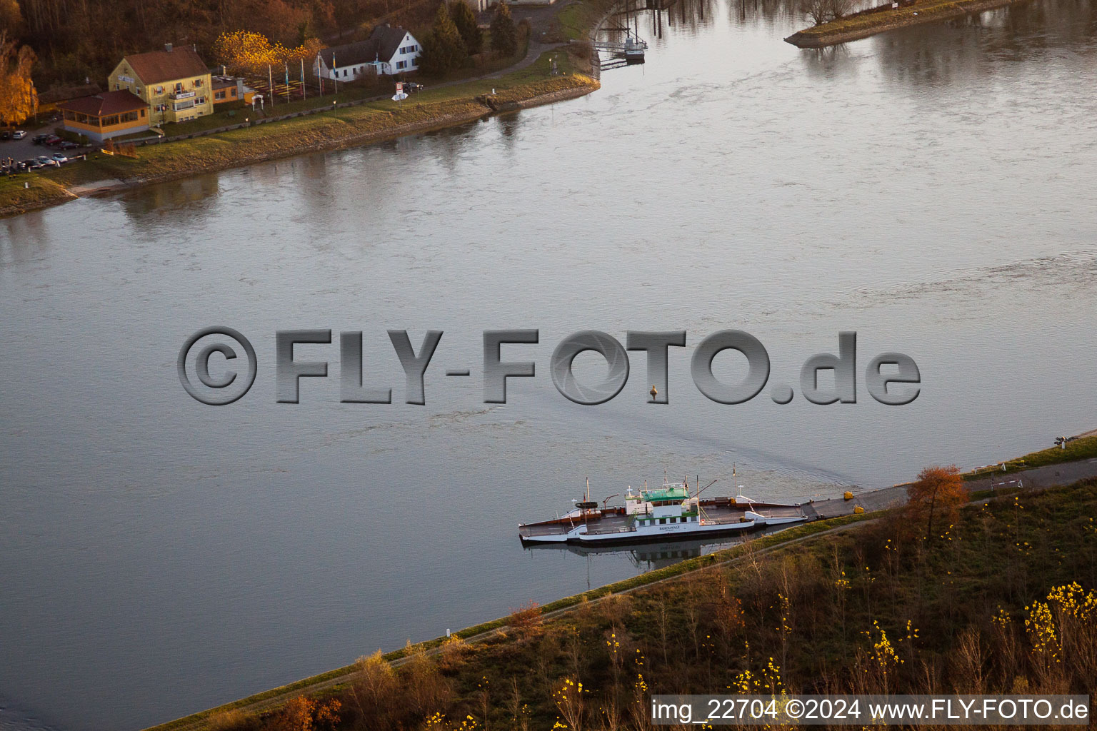 Drone recording of District Neuburg in Neuburg am Rhein in the state Rhineland-Palatinate, Germany