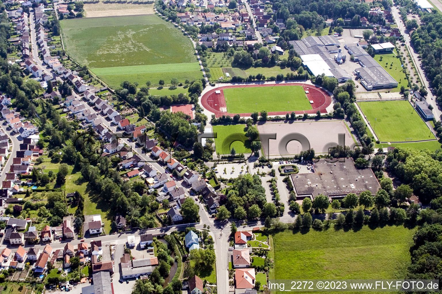 Central sports facility in the district Herxheim in Herxheim bei Landau/Pfalz in the state Rhineland-Palatinate, Germany