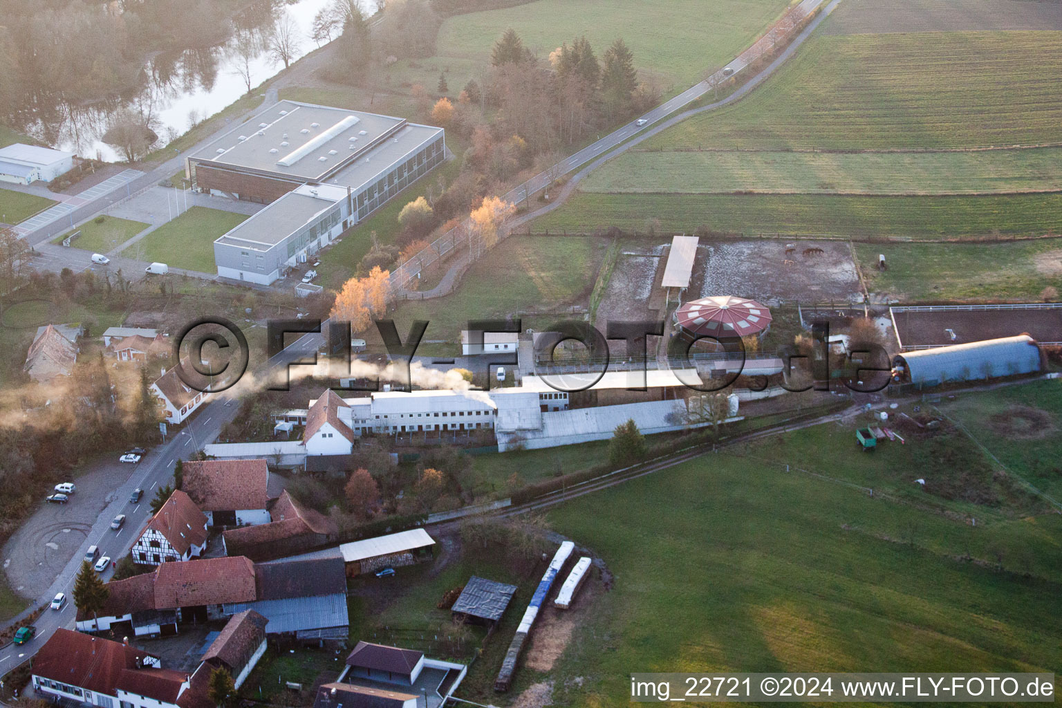 District Neulauterburg in Berg in the state Rhineland-Palatinate, Germany viewn from the air