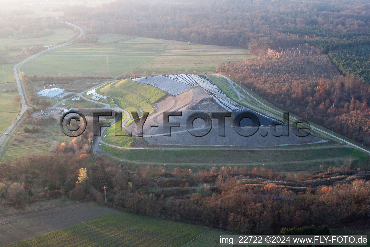 Drone recording of District Neulauterburg in Berg in the state Rhineland-Palatinate, Germany