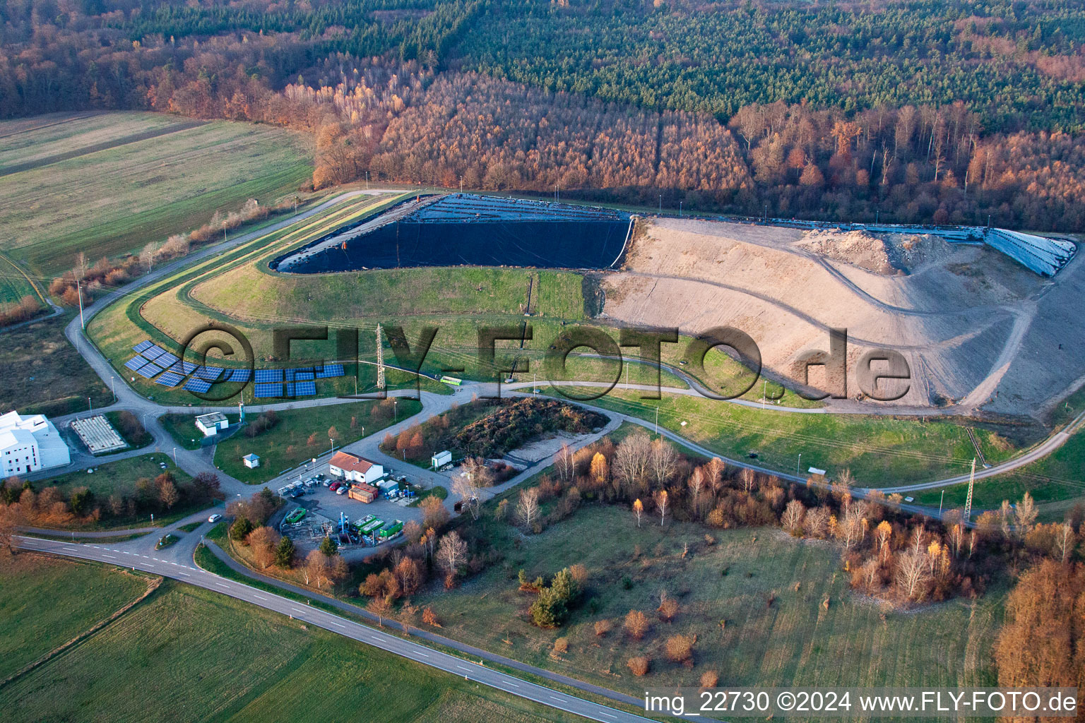 Aerial view of Berg in the state Rhineland-Palatinate, Germany