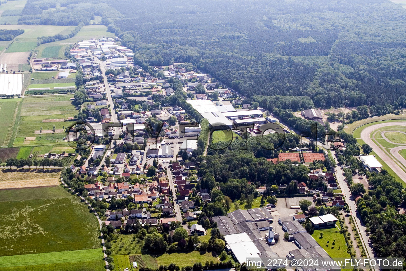 Drone image of District Herxheim in Herxheim bei Landau in the state Rhineland-Palatinate, Germany