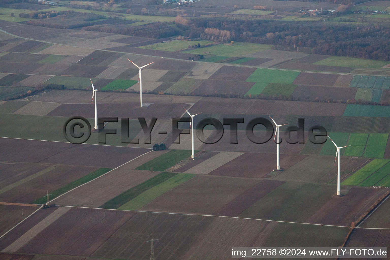 Minfeld in the state Rhineland-Palatinate, Germany from the drone perspective