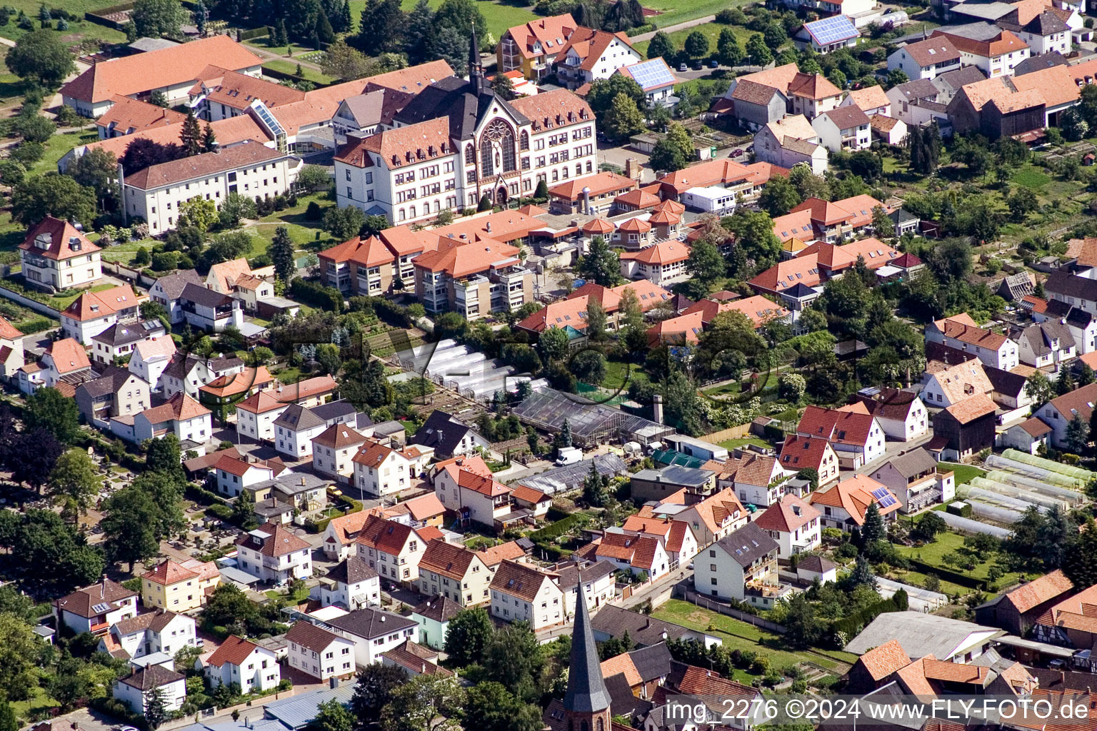 District Herxheim in Herxheim bei Landau in the state Rhineland-Palatinate, Germany from the drone perspective