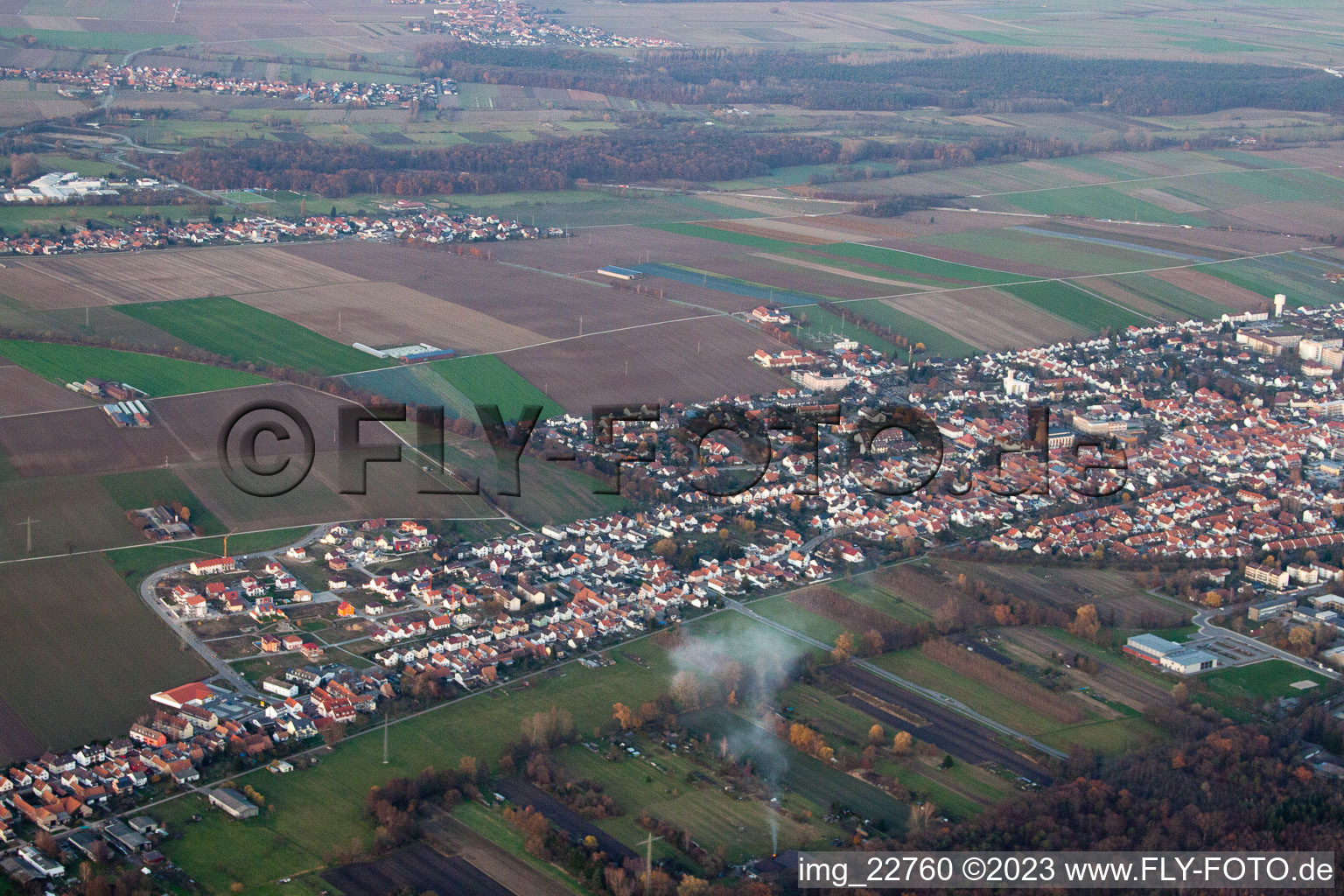 Aerial photograpy of Kandel in the state Rhineland-Palatinate, Germany