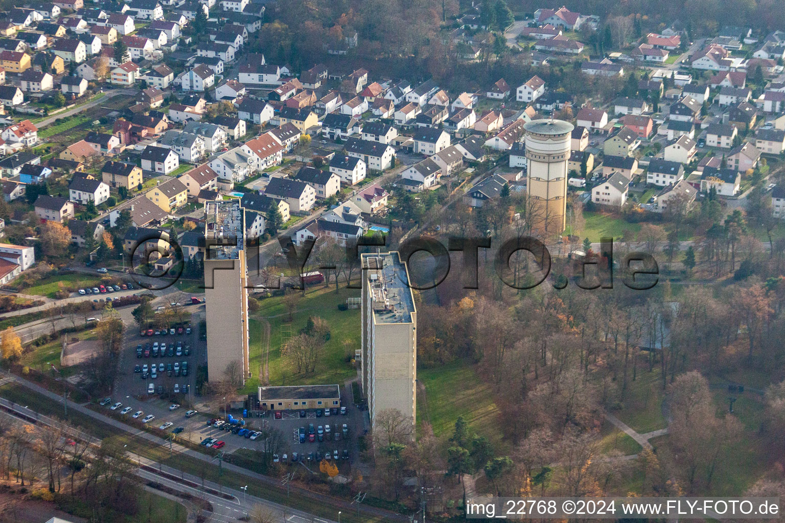 Dorschberg in Wörth am Rhein in the state Rhineland-Palatinate, Germany from above